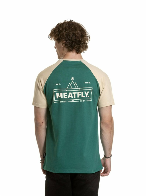 Meatfly Meatfly Herren T-Shirt Ozzy Raglan Waldgrün / Sand