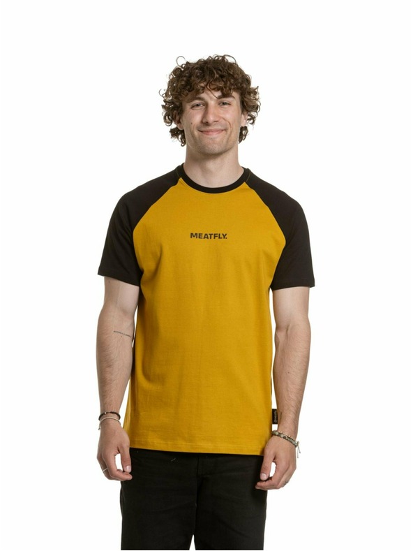 Meatfly Meatfly Herren T-Shirt Ozzy Raglan Mustard / Schwarz