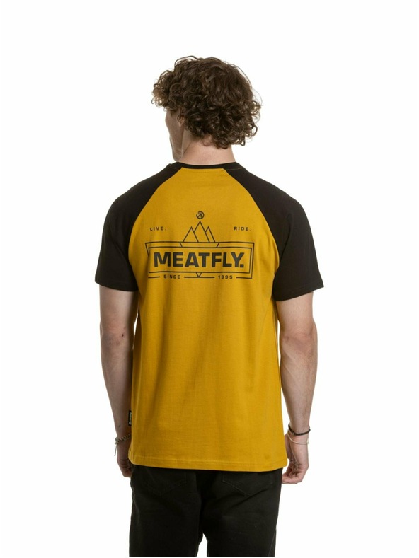 Meatfly Meatfly Herren T-Shirt Ozzy Raglan Mustard / Schwarz