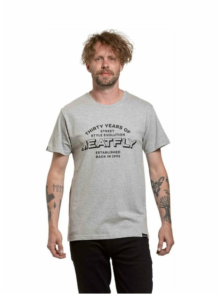 Meatfly Meatfly Herren T-Shirt Yvans Written Patch Grau