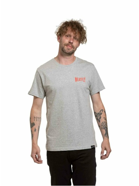 Meatfly Meatfly Herren T-Shirt Yvans Rundes Globus Patch Grau