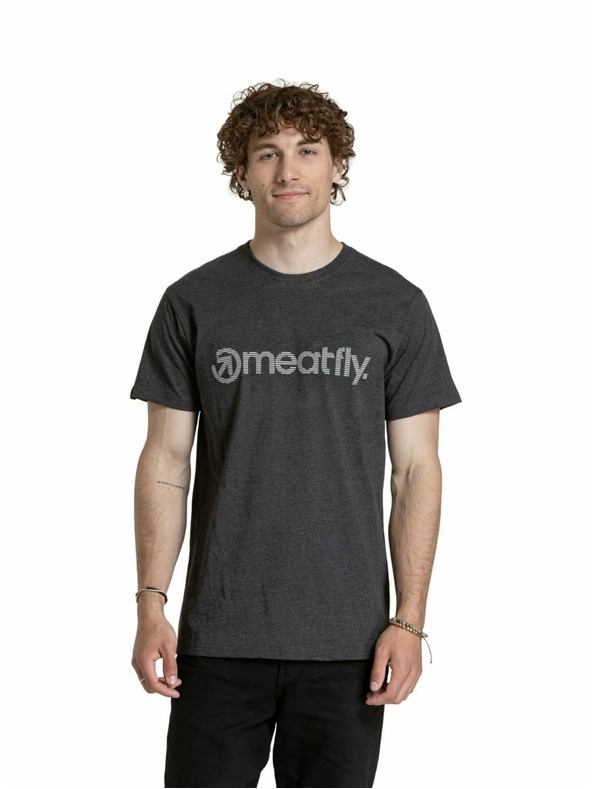 Meatfly Meatfly Herren T-Shirt Gestreiftes Logo Mystisches Grau | Grau