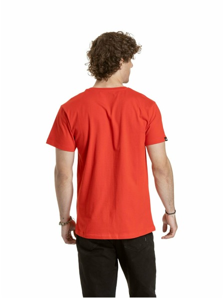 Meatfly Meatfly Herren T-Shirt Gestreiftes Logo Hellrot | Rot