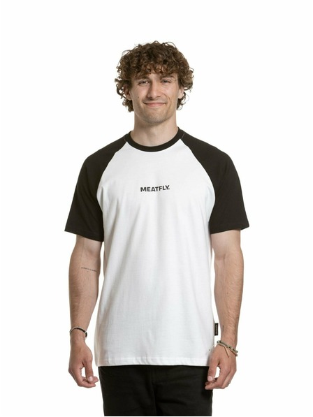 Meatfly Meatfly Herren T-Shirt Ozzy Raglan Weiß / Schwarz