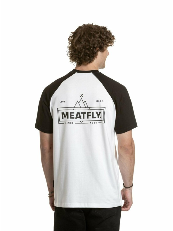Meatfly Meatfly Herren T-Shirt Ozzy Raglan Weiß / Schwarz