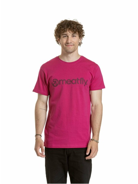 Meatfly Meatfly Herren T-Shirt Gestreiftes Logo Dunkel Violett