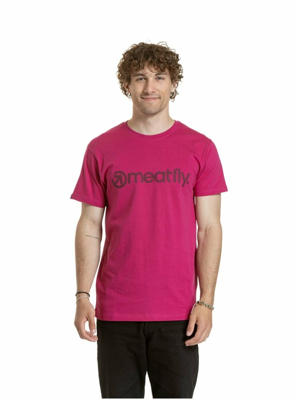 Meatfly Meatfly Herren T-Shirt Gestreiftes Logo Dunkel Violett