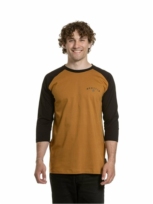 Meatfly Meatfly Herren Langarmshirt Kennedy Raglan Gold Braun / Schwarz