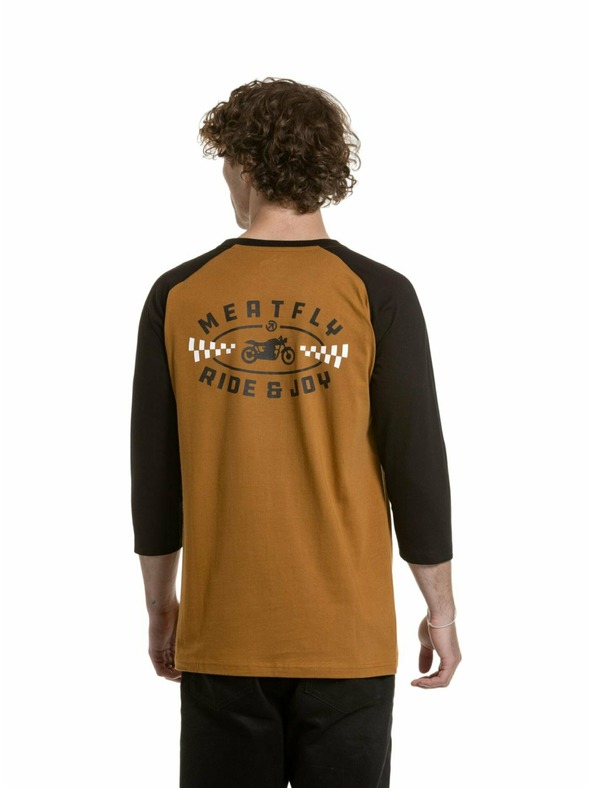 Meatfly Meatfly Herren Langarmshirt Kennedy Raglan Gold Braun / Schwarz