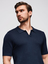 Ombre Clothing Herren Poloshirt ohne Knöpfe - dunkelblau