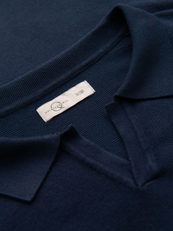 Ombre Clothing Herren Poloshirt ohne Knöpfe - dunkelblau