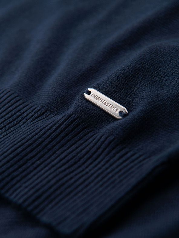 Ombre Clothing Herren Poloshirt ohne Knöpfe - dunkelblau