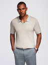 Ombre Clothing Herren Poloshirt ohne Knöpfe - hellgrau
