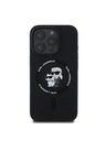 Karl Lagerfeld Karl Lagerfeld Liquid Silicone Karl und Choupette MagSafe Handyhülle für iPhone 16 Pro Max Schwarz
