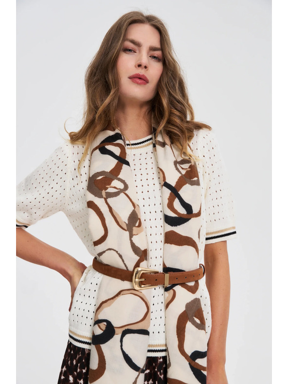 Moodo Brauner Damen Gürtel mit goldenen Details Moodo