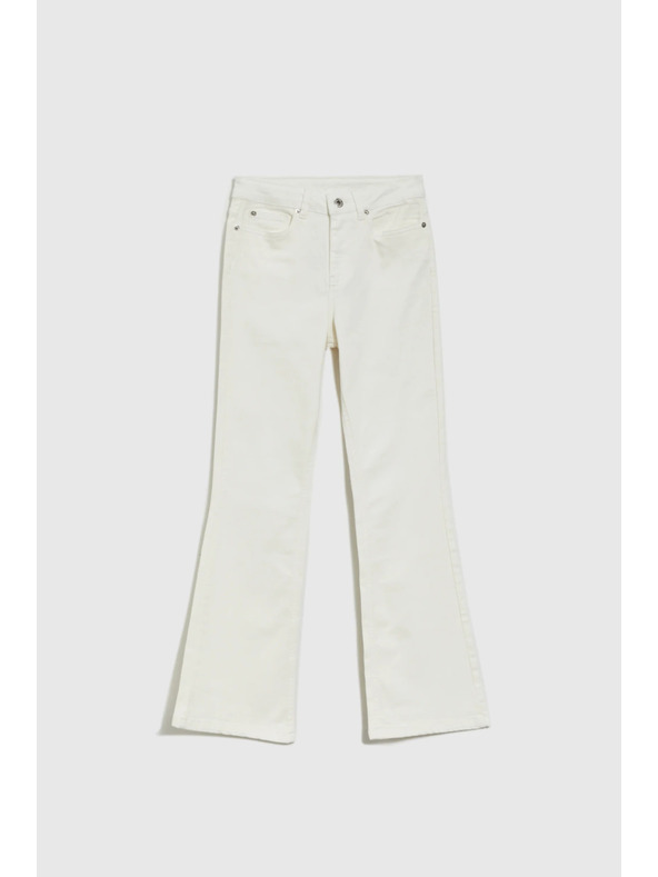 Moodo Cremefarbene Damen Schlagjeans