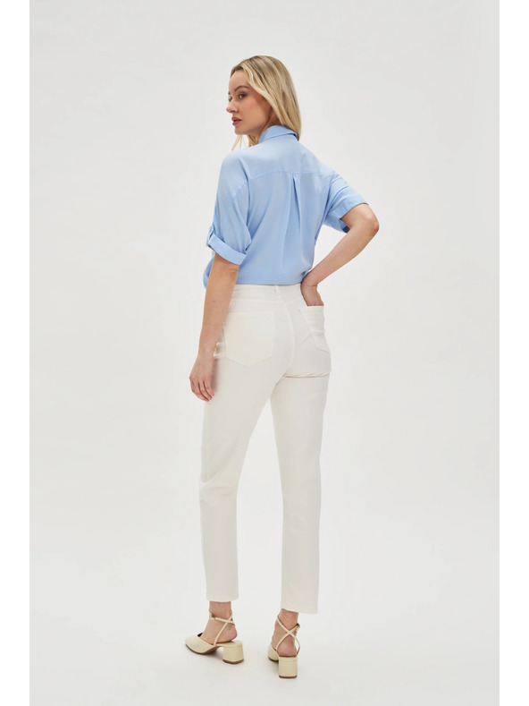 Moodo Weiße Damen Cropped Jeans