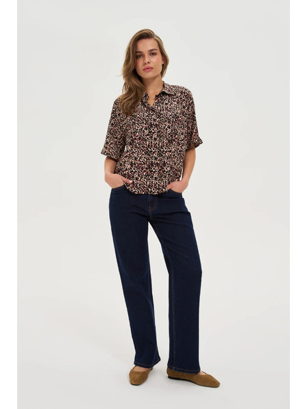 Moodo Dunkelblau Jeans mit Gürtel Moodo