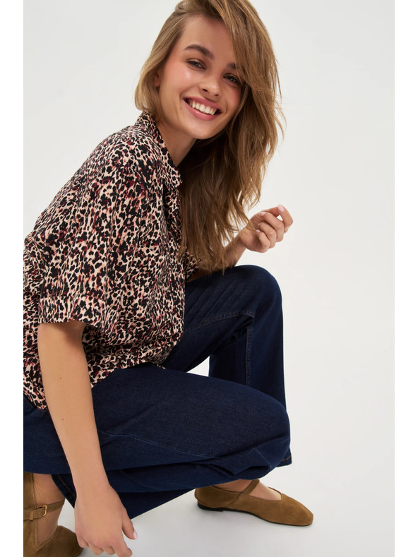 Moodo Dunkelblau Jeans mit Gürtel Moodo