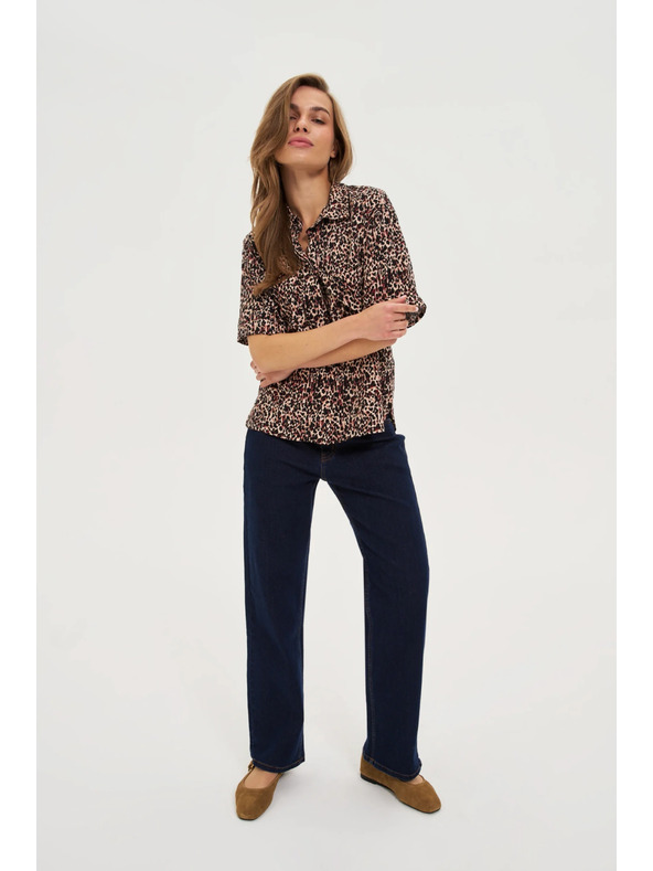 Moodo Dunkelblau Jeans mit Gürtel Moodo