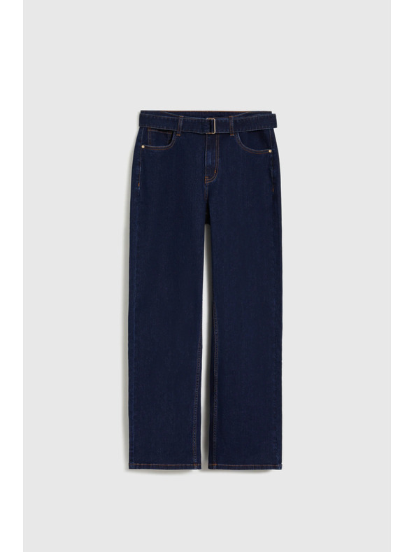 Moodo Dunkelblau Jeans mit Gürtel Moodo