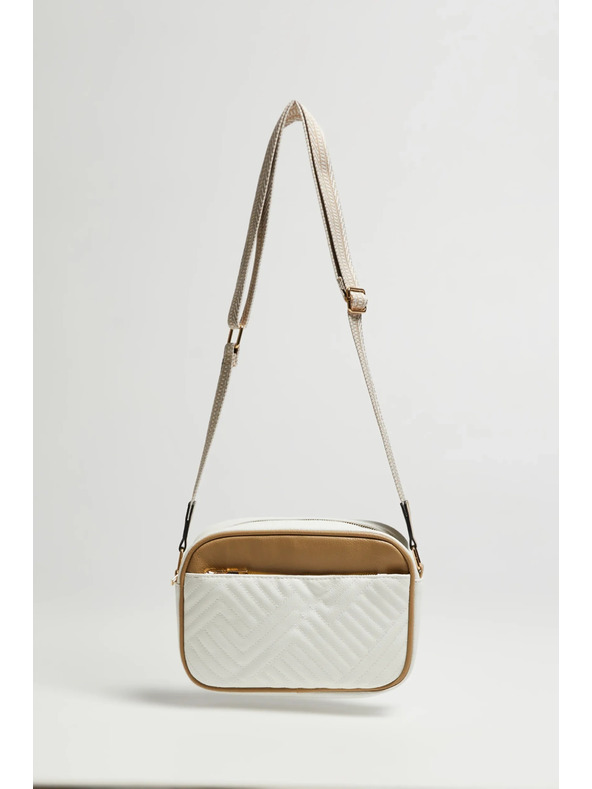 Moodo Beige-weiße Handtasche