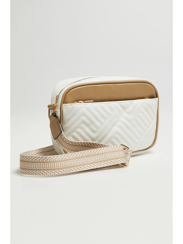 Moodo Beige-weiße Handtasche