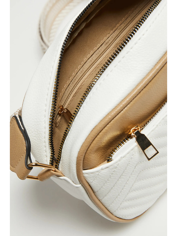 Moodo Beige-weiße Handtasche