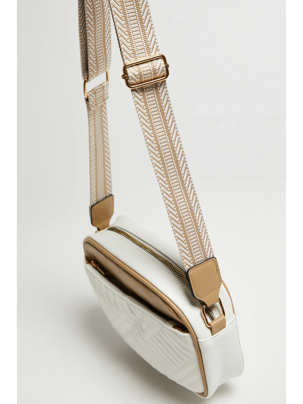 Moodo Beige-weiße Handtasche