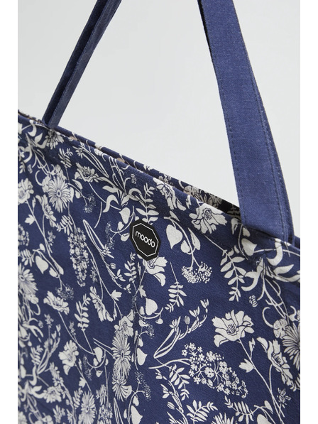 Moodo Blaue Blumentasche aus Baumwolle Moodo