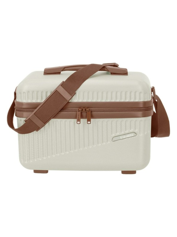 Travelite Kosmetiktasche Travelite Bali Beautycase Weiß/Cognac