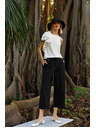 Moodo Schwarze Cropped Hosen Moodo