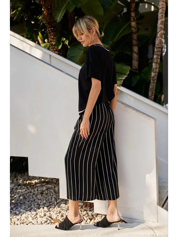 Moodo Damen Gestreifte Hosen Moodo