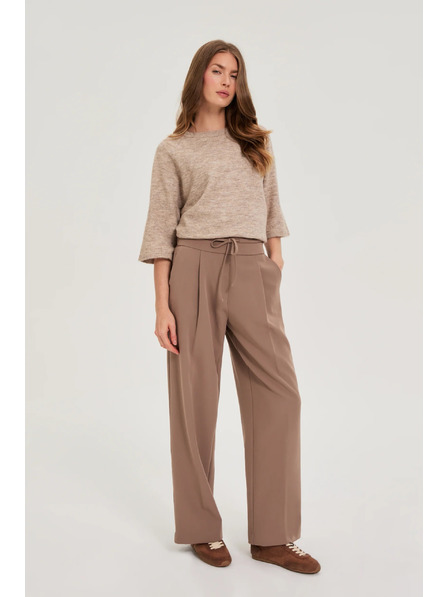 Moodo Hellbraune Loose Fit Hosen Moodo