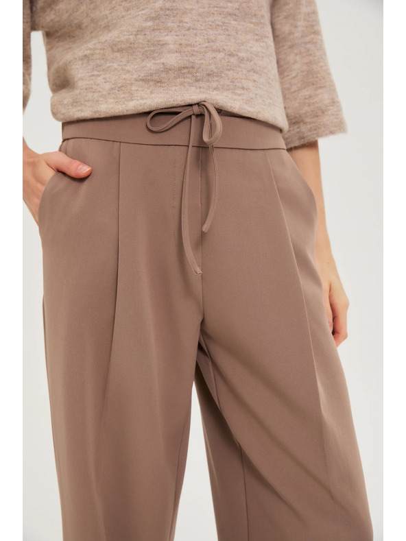 Moodo Hellbraune Loose Fit Hosen Moodo