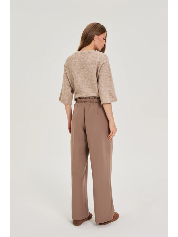 Moodo Hellbraune Loose Fit Hosen Moodo