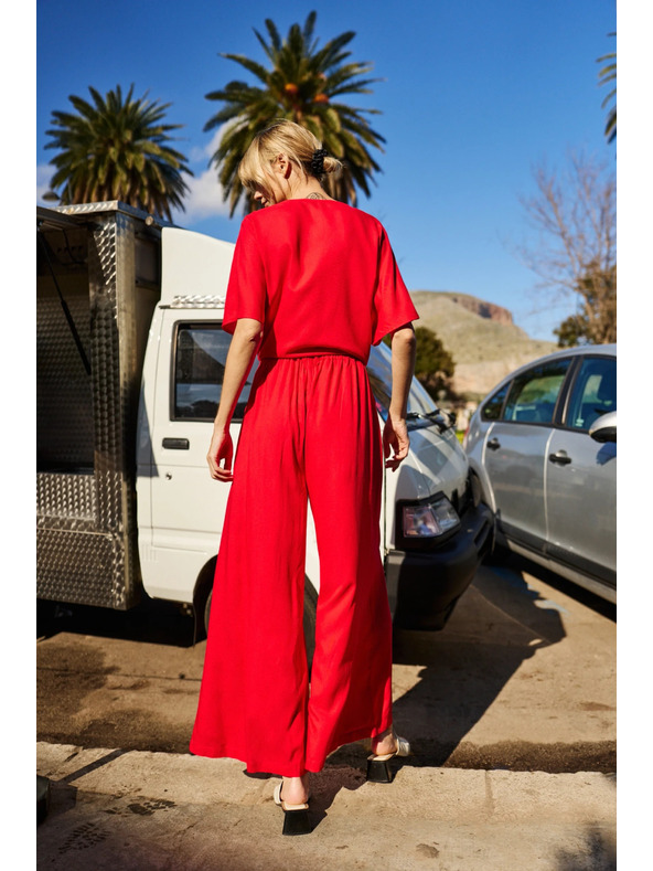 Moodo Damen Loose Fit Hosen Moodo - Rot