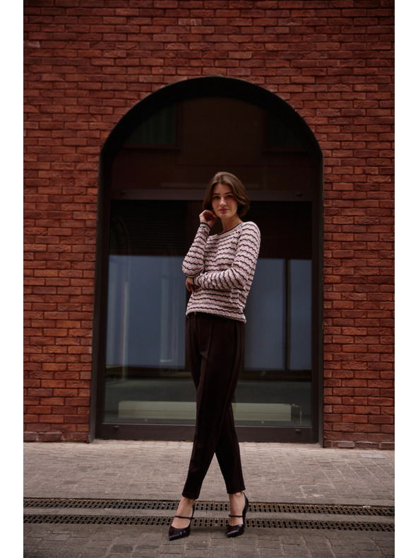 Moodo Braune Cropped Hosen Moodo
