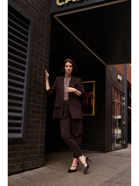 Moodo Braune Cropped Hosen Moodo