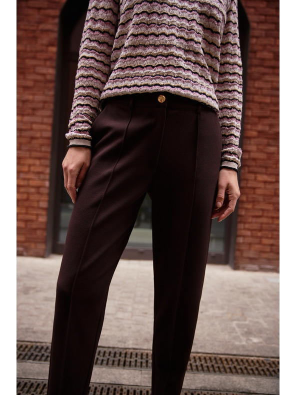 Moodo Braune Cropped Hosen Moodo