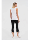 Moodo Schwarze Damen 3/4 Leggings mit Bindung