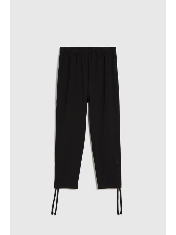 Moodo Schwarze Damen 3/4 Leggings mit Bindung