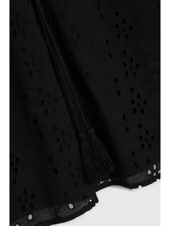 Moodo Schwarze Damenbluse Madeira