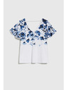 Moodo Weiße Bluse mit blauen Blumen
