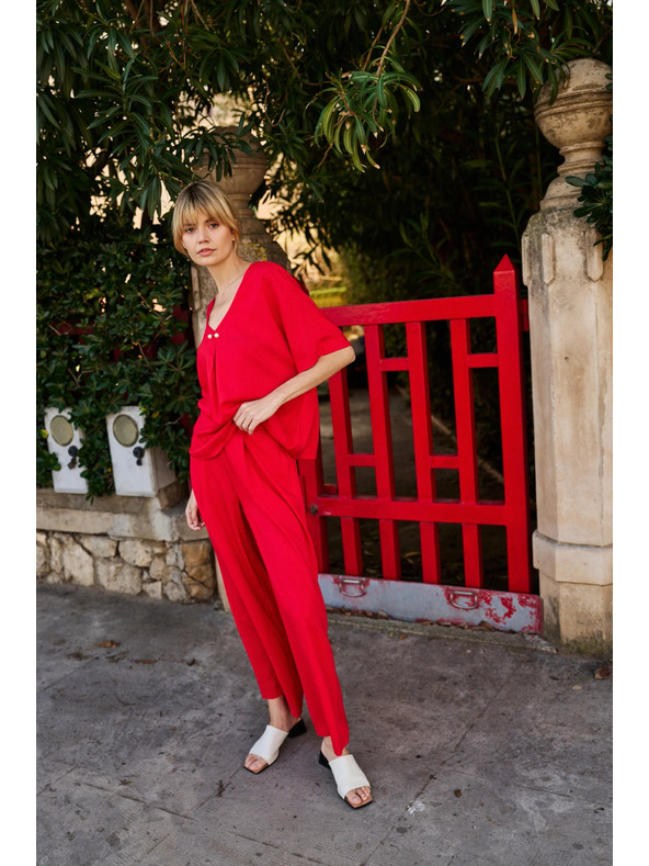 Moodo Rote lockere Bluse