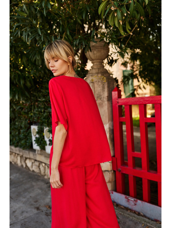 Moodo Rote lockere Bluse