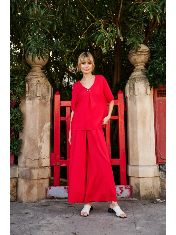 Moodo Rote lockere Bluse