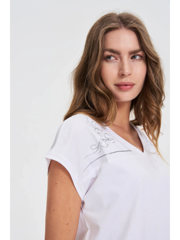 Moodo Weiße Damenbluse