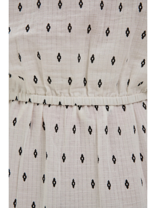 Moodo Weiß gemusterte Bluse