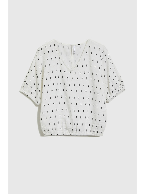 Moodo Weiß gemusterte Bluse